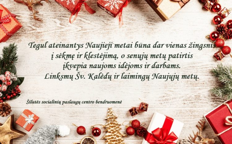 Linksmų Šv. Kalėdų ir laimingų Naujųjų metų.